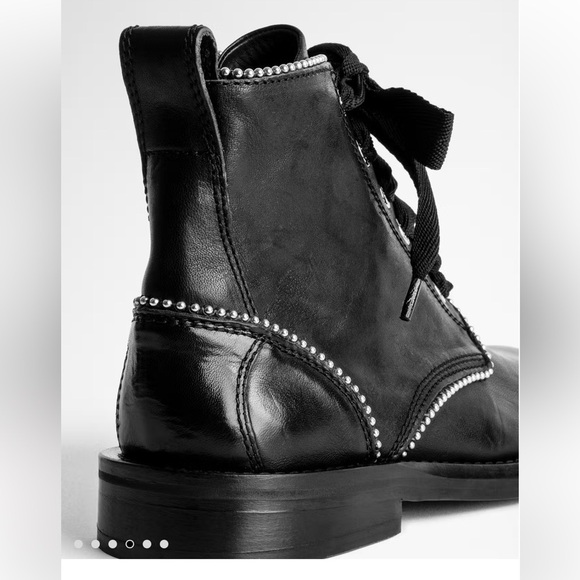 Zadig & Voltaire Black Ankle Boots with Silver Accents - Picture 6 of 16